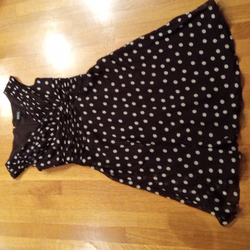 Adrianna Papell 100% Silk Polka Dot Women's Dress 6P